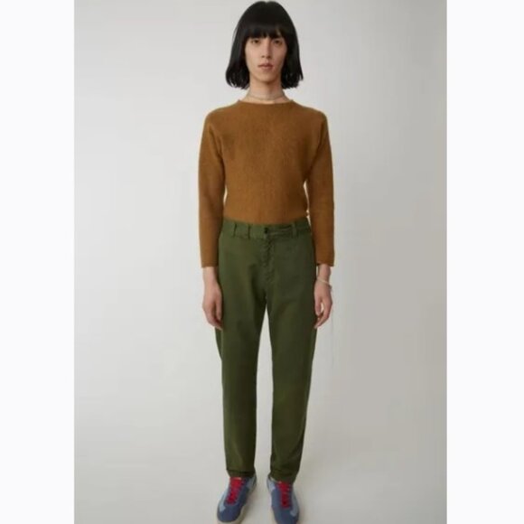 Acne Studios Forest Green Chino Trousers - Picture 1 of 5